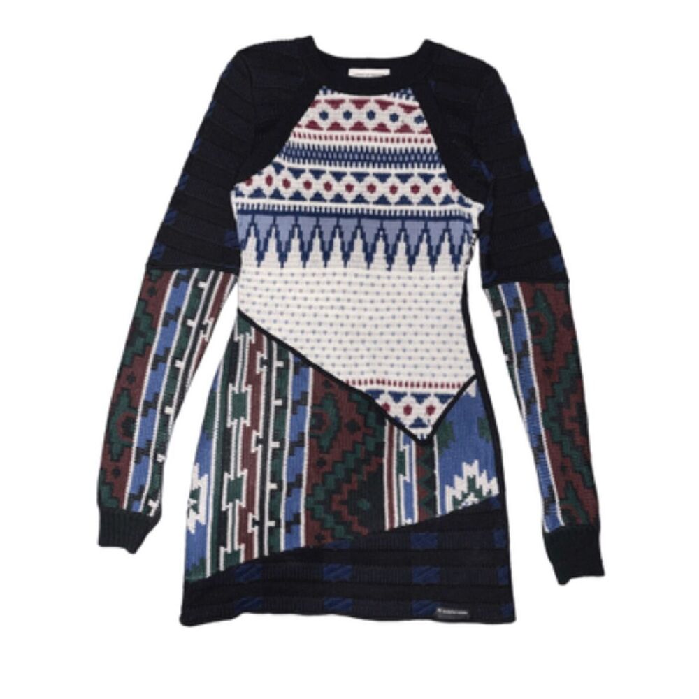 Upcycled Patchwork Sweater Dress - image 1